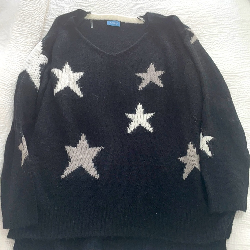 Neely Black & White Knit Sweater